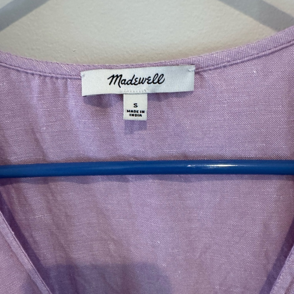 Madewell Purple Button-Down Dress View 2